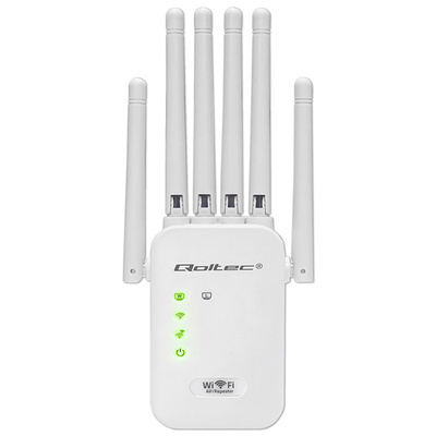 Wzmacniacz Sygnału WiFi Qoltec N300 | 6 Anten | Repeater AP