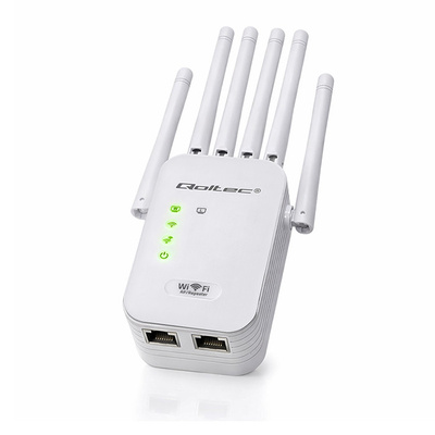 Wzmacniacz Sygnału WiFi Qoltec N300 | 6 Anten | Repeater AP