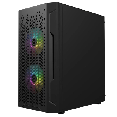 Nowy gamingowy Logic Aramis czarny ARGB MINI AMD Ryzen 5 5600 3,5 GHz / 16 GB / 960 SSD / Win 11 + Nvidia RTX 3050 [6 GB]